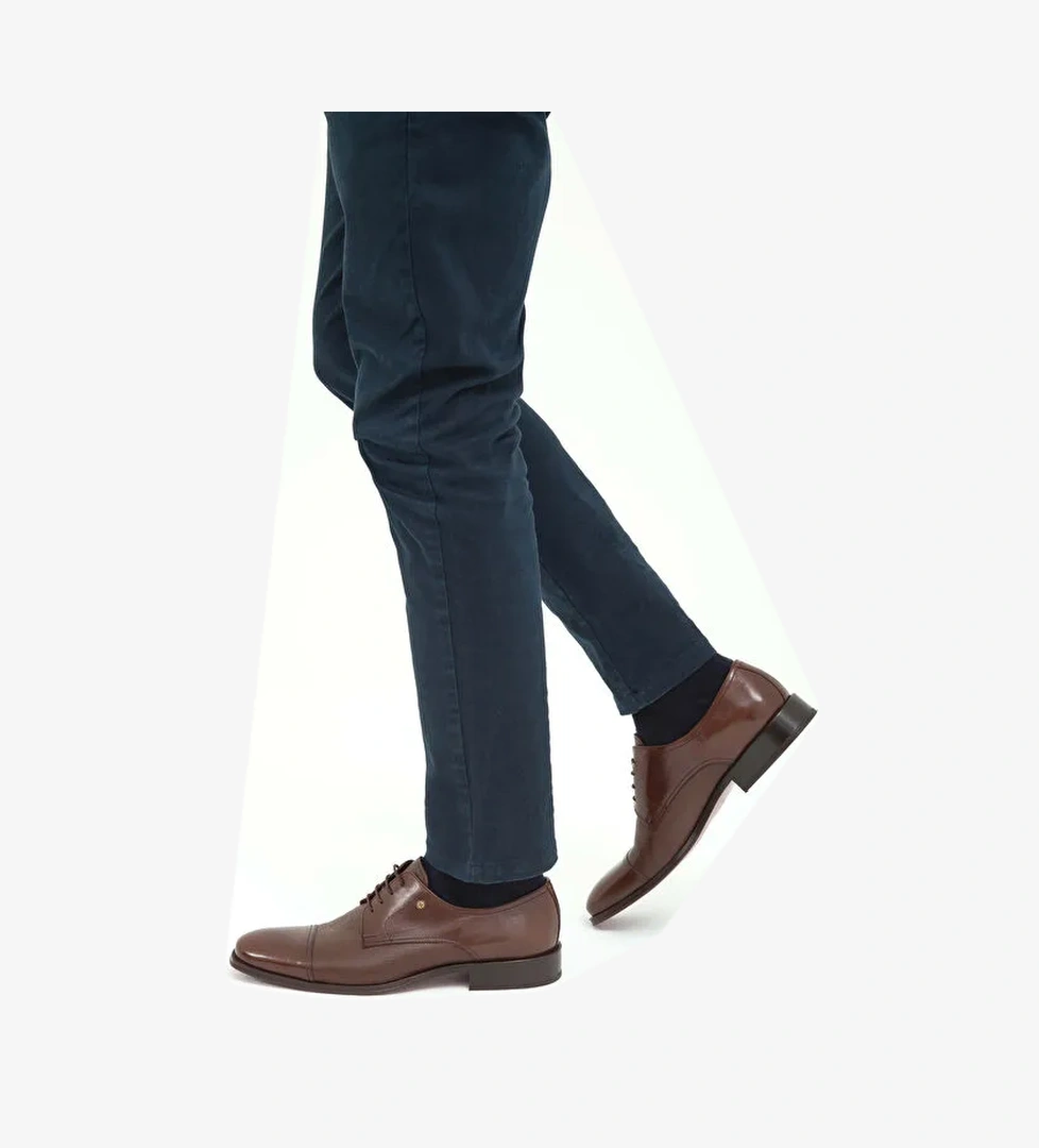 Tamer Tanca Erkek Hakiki Deri Taba Bufalo Klasik Ayakkabı - Görsel 1