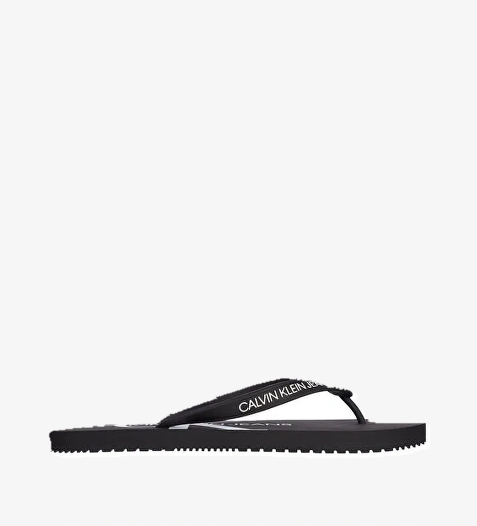 Calvin Klein Siyah-Beyaz Erkek Plaj Terliği BEACH SANDAL MONOGRAM TPU
