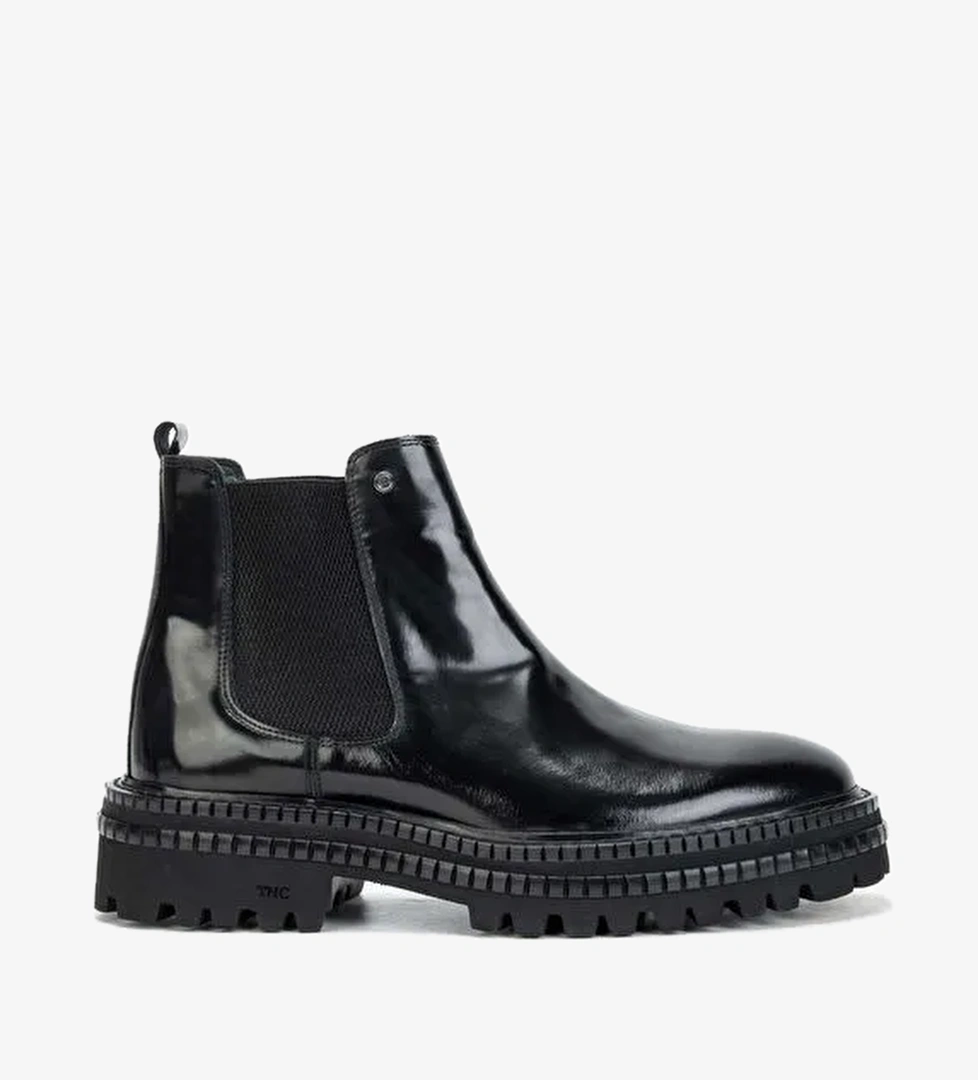 Tamer Tanca Erkek Hakiki Deri Siyah Açma Casual Bot - Görsel 1