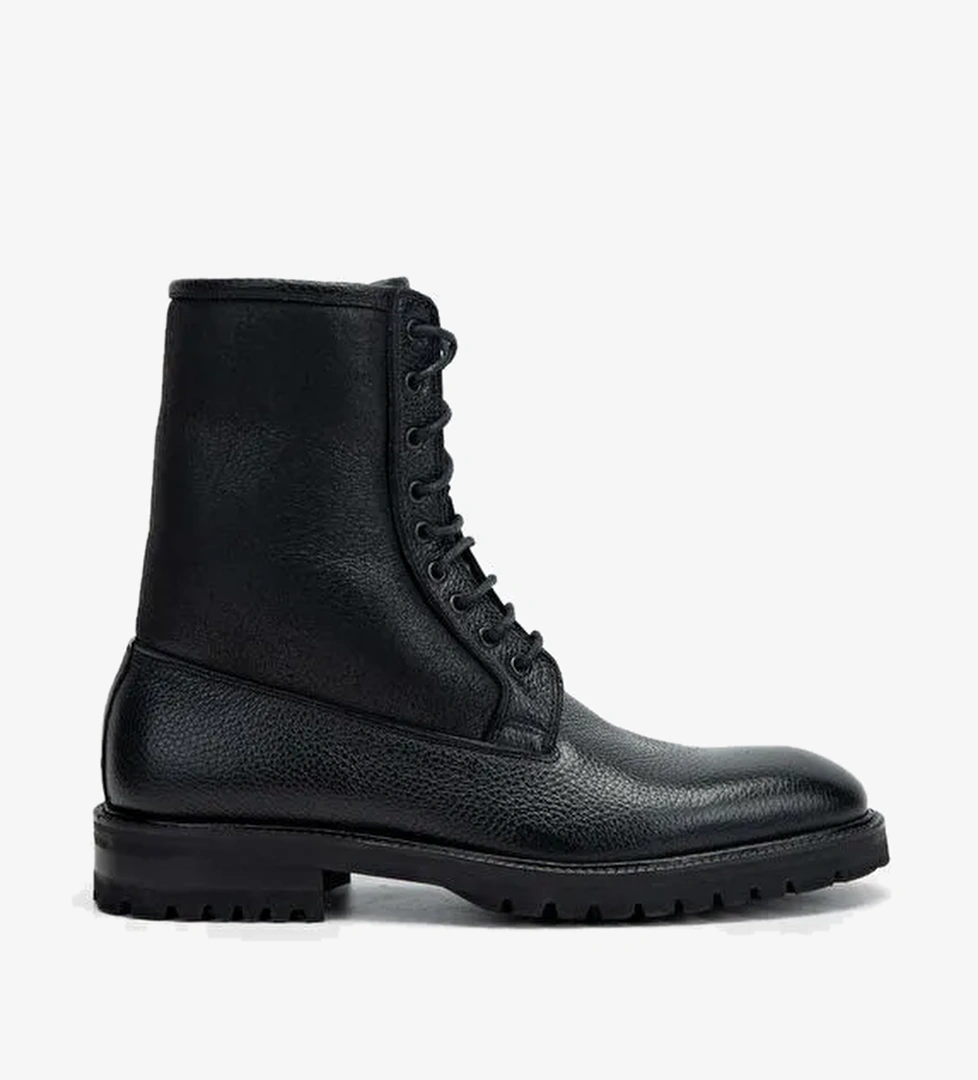 Tamer Tanca Erkek Hakiki Deri Siyah POSTAL Bot - Görsel 1