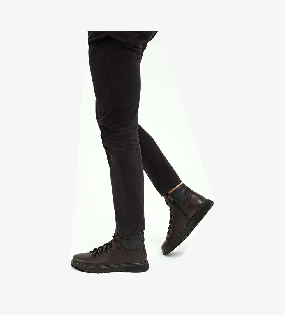 Tamer Tanca Erkek Hakiki Deri Kahverengi Casual Bot - Görsel 1