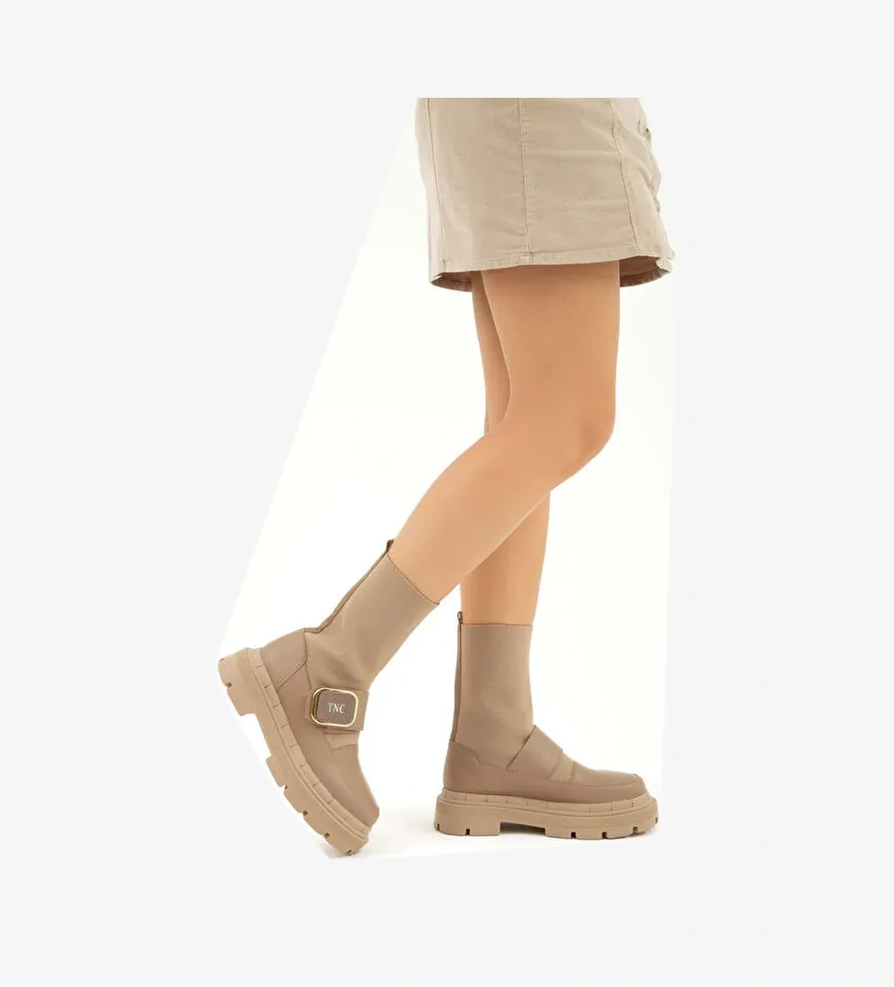 Tamer Tanca Kadın Hakiki Deri Vizon Casual Bot - Görsel 1