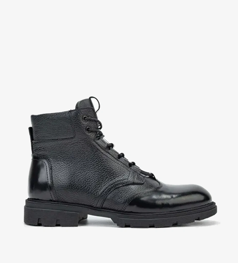 Tamer Tanca Erkek Hakiki Deri Siyah POSTAL Bot - Görsel 1