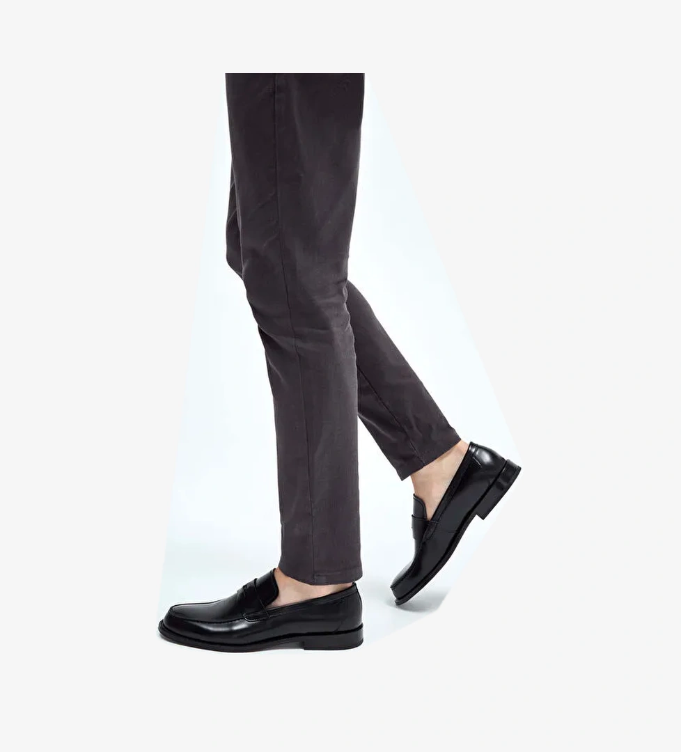 Tamer Tanca Erkek Hakiki Deri Siyah Açma Makosen Ayakkabı - Görsel 1