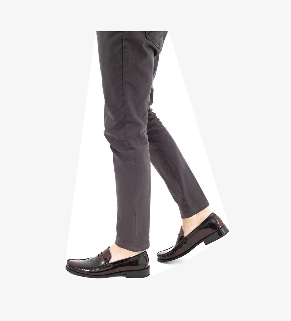 Tamer Tanca Erkek Hakiki Deri Bordo Makosen Ayakkabı - Görsel 1