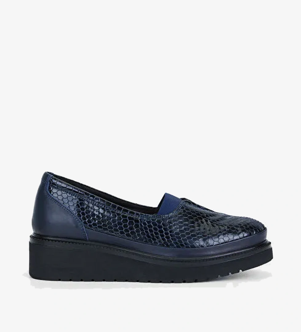 Tamer Tanca Kadın Hakiki Deri Lacivert Casual Ayakkabı - Görsel 1