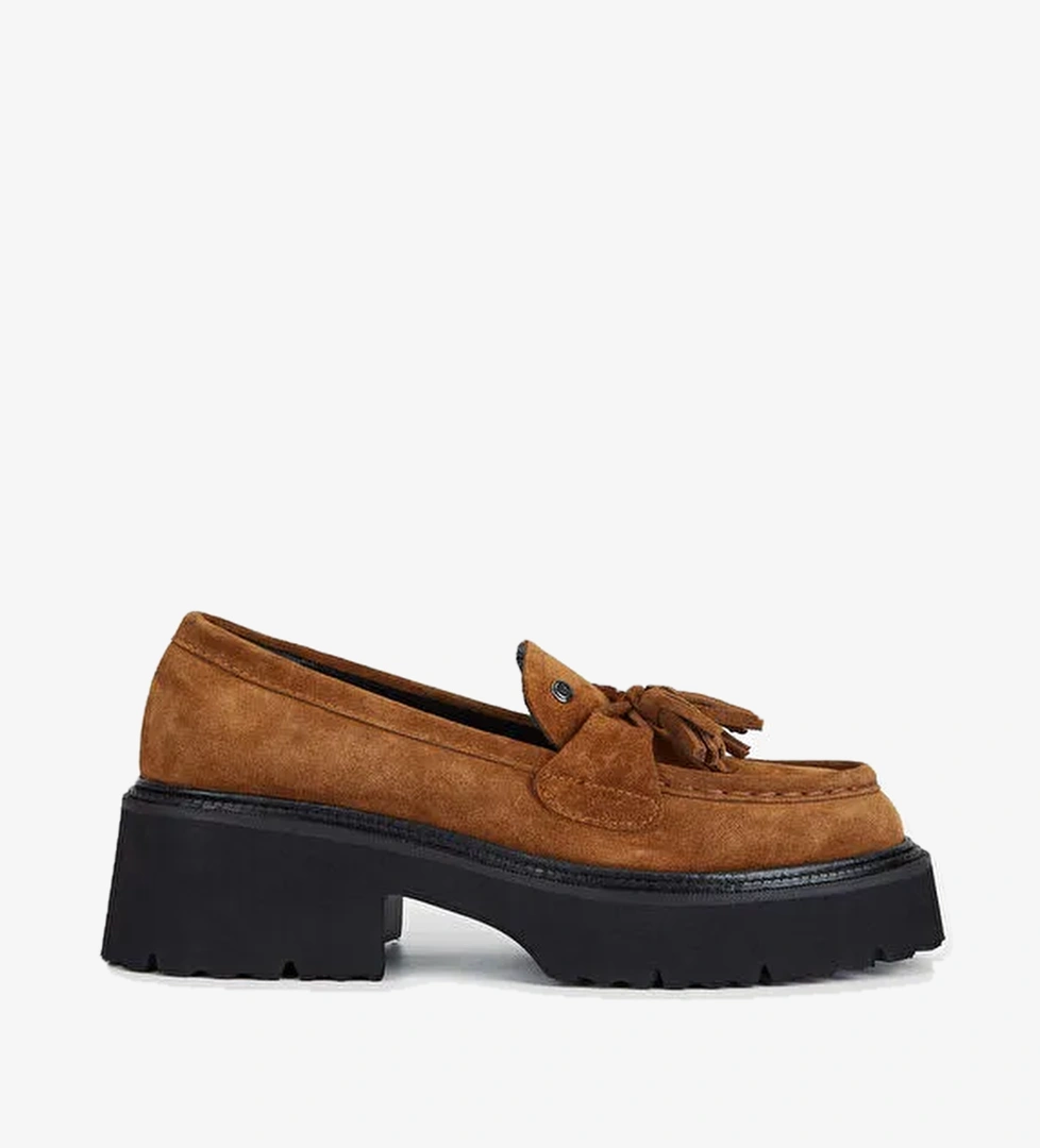 Tamer Tanca Gri Kadın Süet Loafer 33 5030 BN AYK SK23/24 - Görsel 1