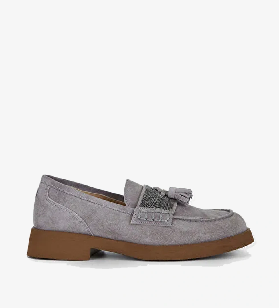 Tamer Tanca Kadın Hakiki Deri Vizon Loafer Ayakkabı - Görsel 1