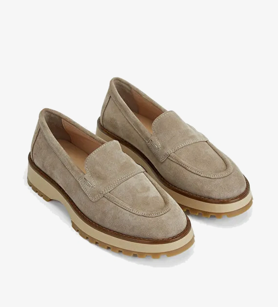 Tamer Tanca Lacivert Kadın Süet Loafer 902 3435 BN AYK SK23/24 - Görsel 1