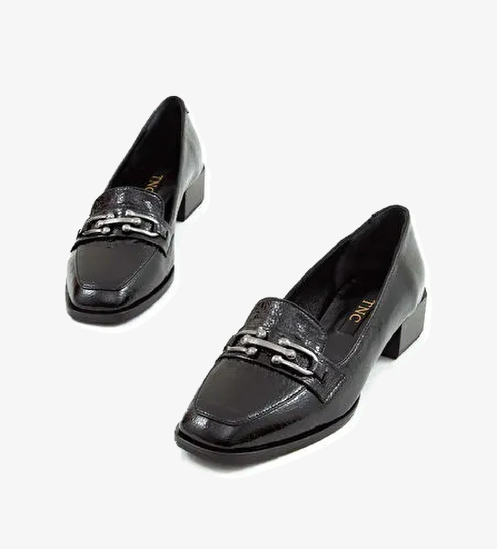 Tamer Tanca Siyah Kadın Rugan Loafer 923 442 BN AYK SK22/23 - Görsel 1