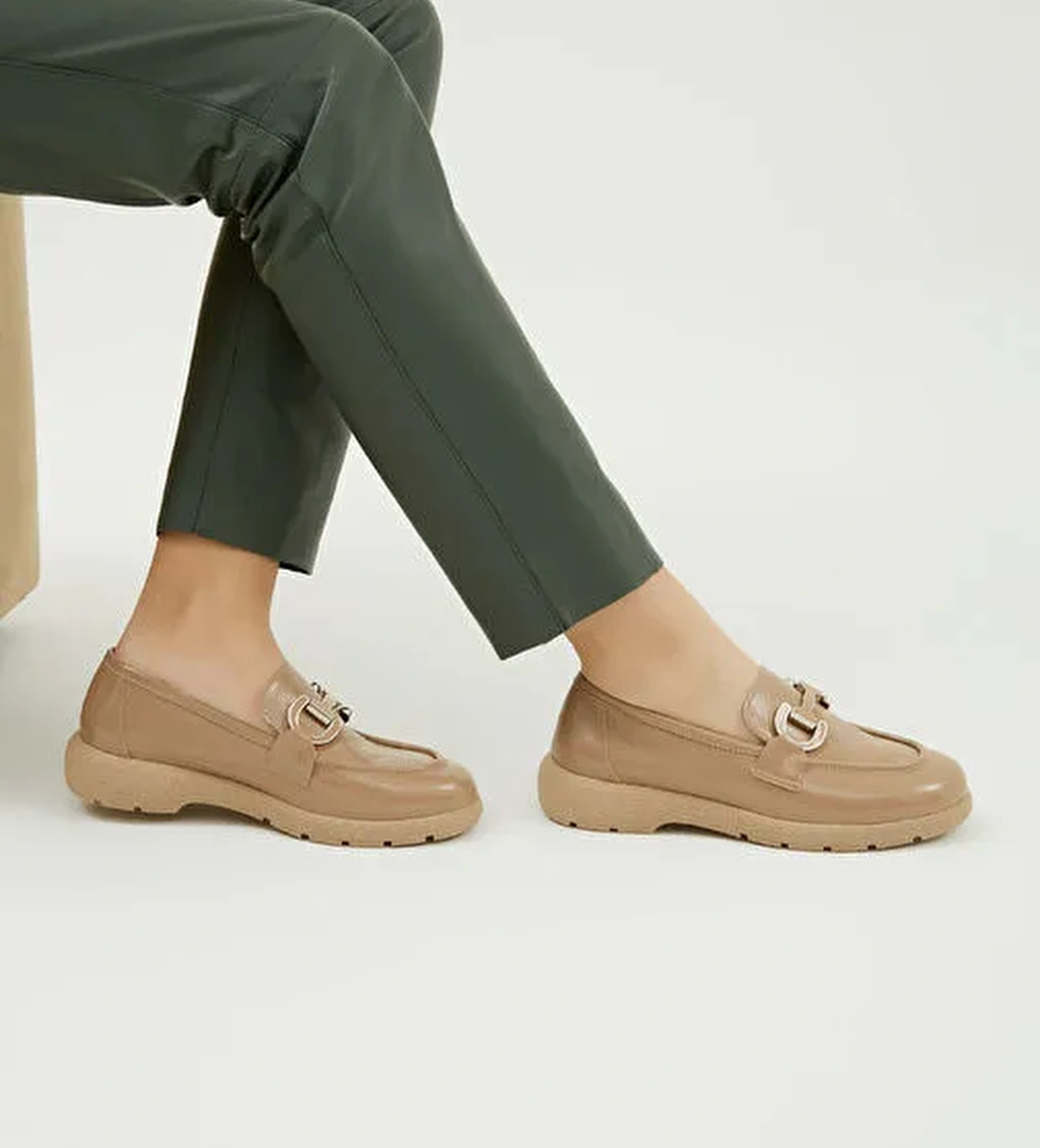 Tamer Tanca Kadın Hakiki Deri Vizon Rugan Loafer Ayakkabı - Görsel 1