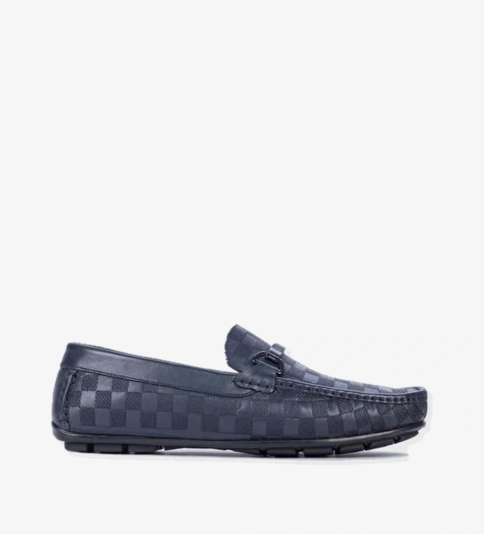 Hakiki Deri Lacivert Erkek Loafer - Görsel 1