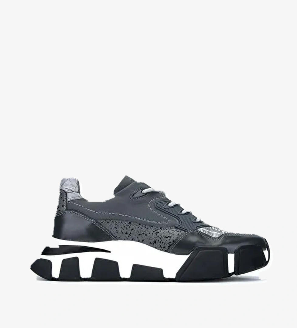 Tamer Tanca Erkek Hakiki Deri Gri Sneakers & Spor Ayakkabı - Görsel 1