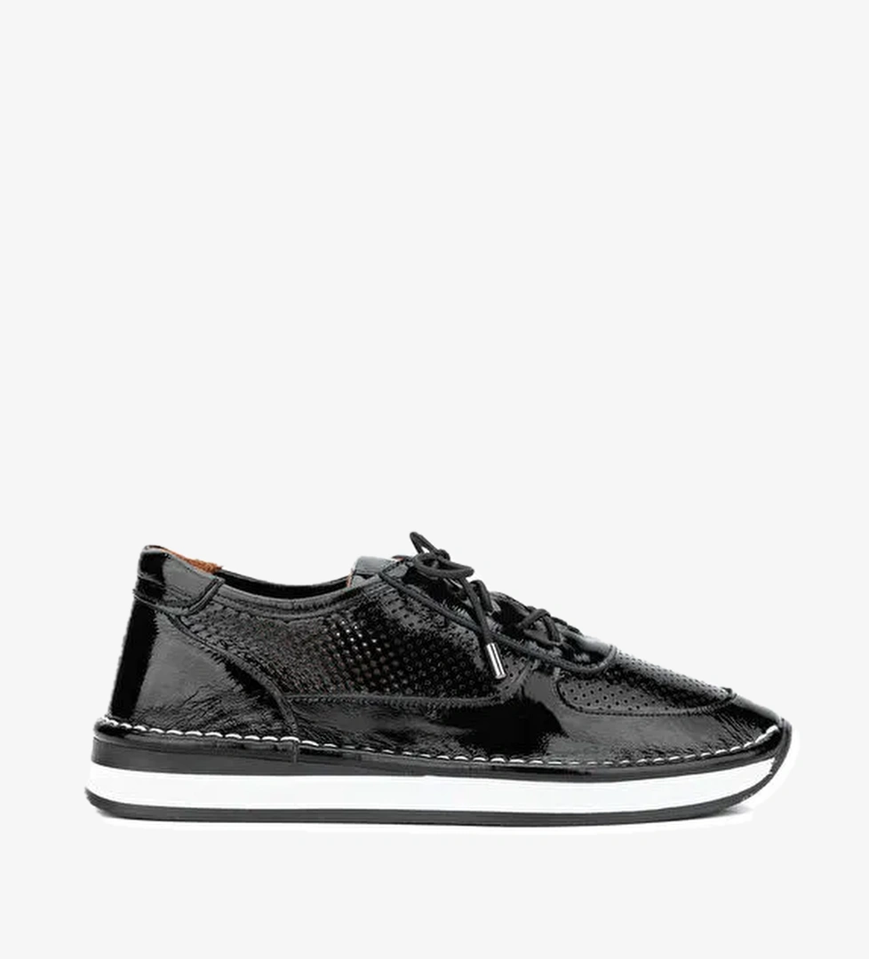 Tamer Tanca Vizon Kadın Rugan Sneaker 775 25503 BN AYK Y24 - Görsel 1