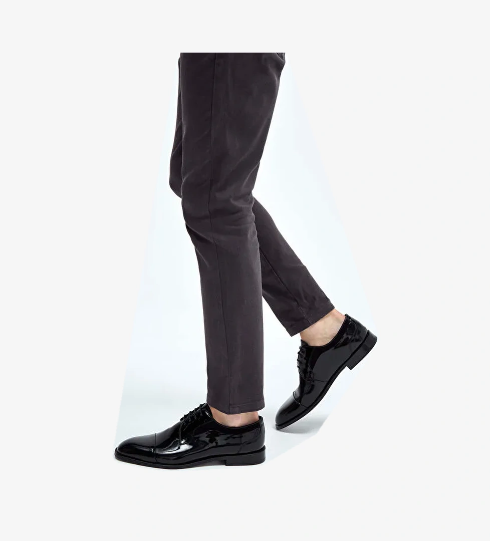 Tamer Tanca Erkek Hakiki Deri Siyah Rugan Klasik Ayakkabı - Görsel 1