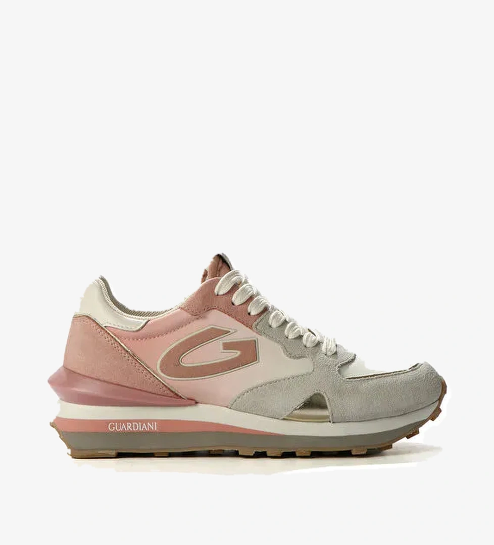 Alberto Guardiani Beyaz-Pembe Kadın Deri - Kumaş Sneaker G03G100029