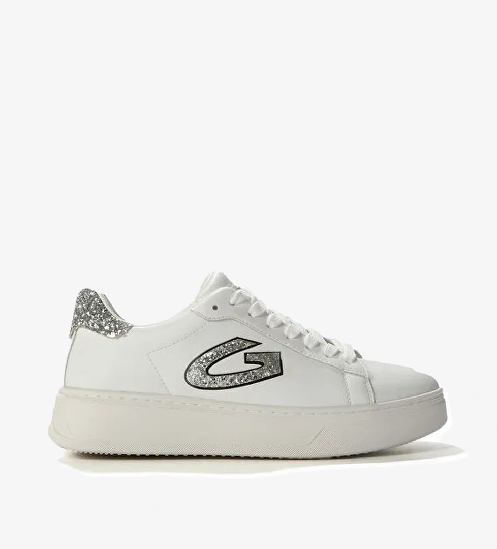 Alberto Guardiani Beyaz - Gümüş Kadın Deri Sneaker G03G100018 - Görsel 1