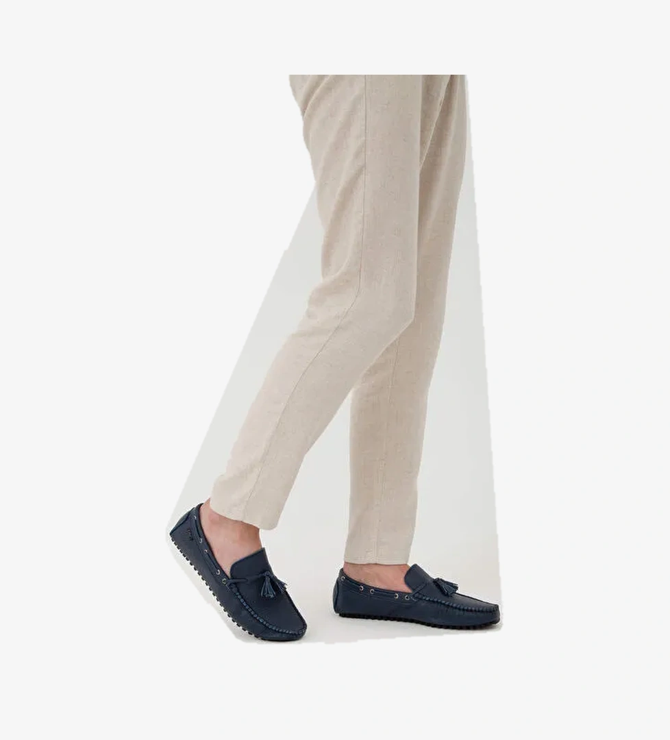 Tamer Tanca Lacivert Erkek Deri Loafer 355 12502 ERK AYK Y21 - Görsel 1