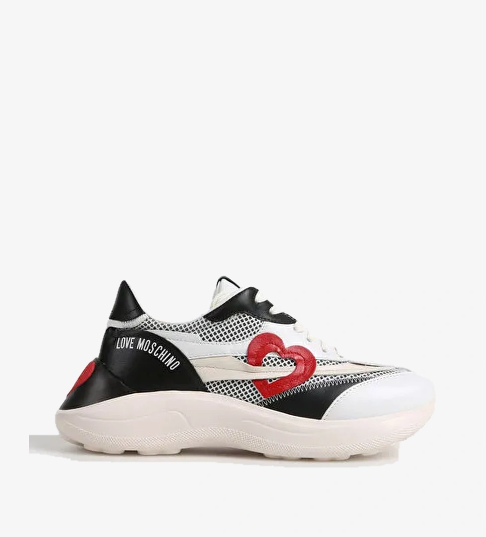 Love Moschino Beyaz-Siyah Kadın Sneaker JA15366G1IIQA
