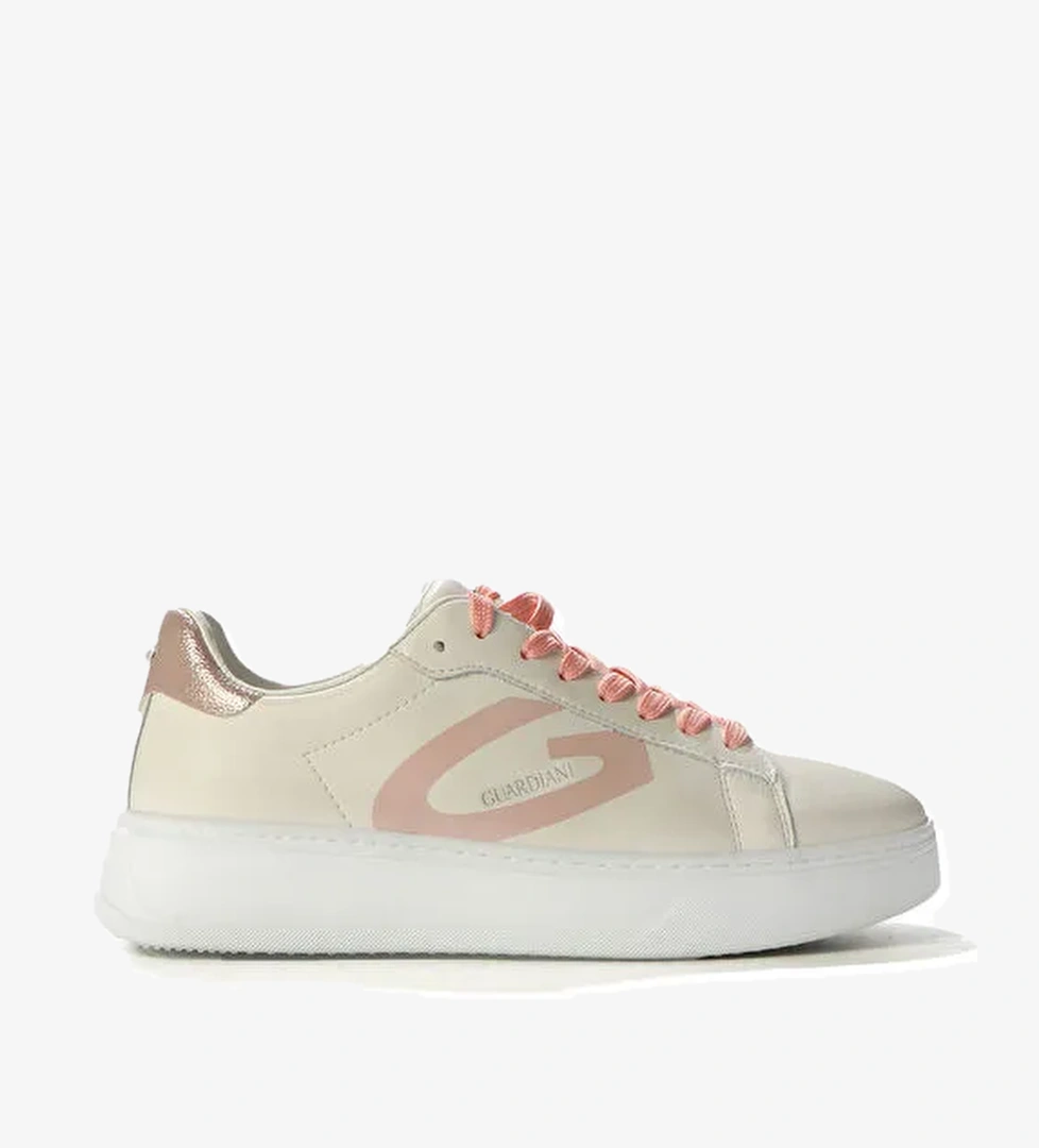 Alberto Guardiani Beyaz-Pembe Kadın Deri Sneaker G03G100028 - Görsel 1