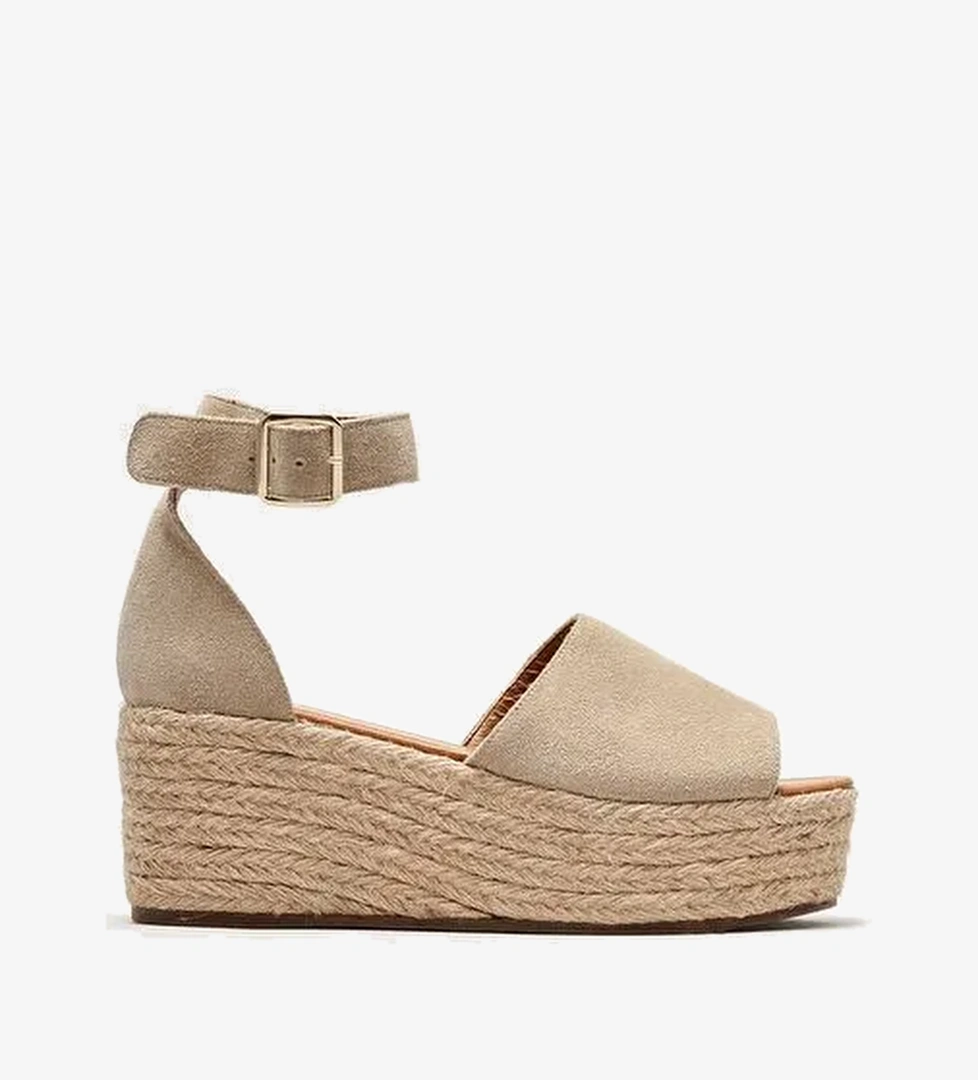 Bej Hakiki Deri Kadın Günlük Ayakkabı - Görsel 1