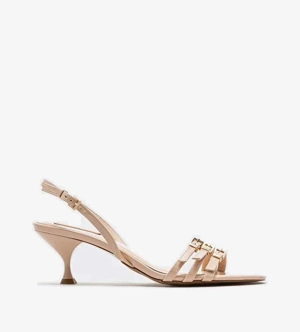 Naturel Kadın Topuklu Sandalet - Görsel 1