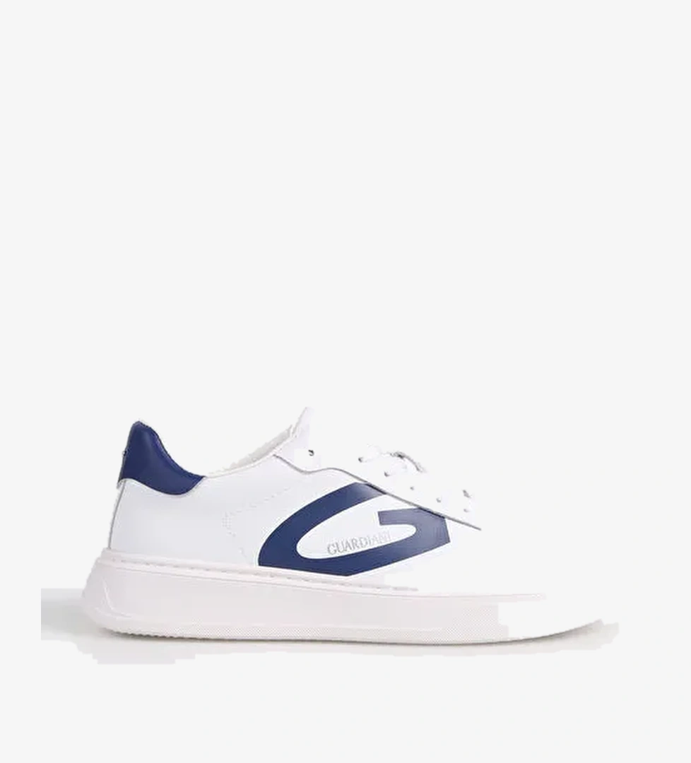 Alberto Guardiani Beyaz - Lacivert Erkek Deri Sneaker NEW ERA 0250 LOW - Görsel 1
