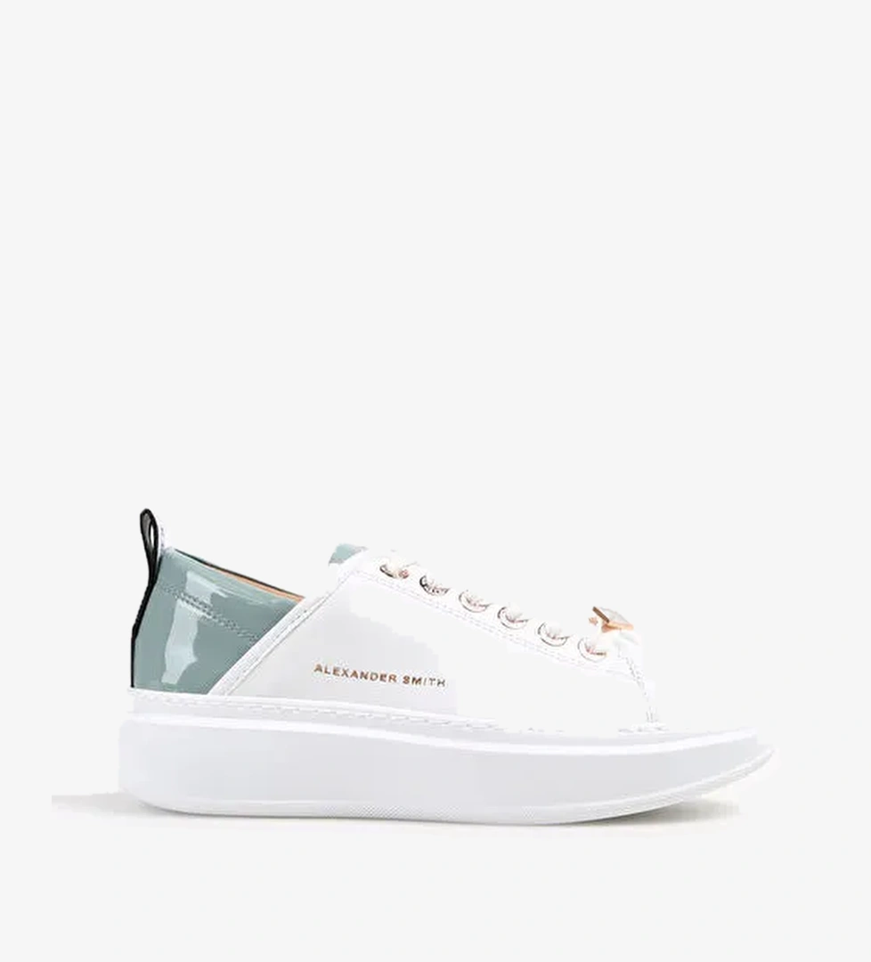 Alexander Smith Beyaz-Yeşil Kadın Deri Sneaker ASAZWYW0487WLG - Görsel 1