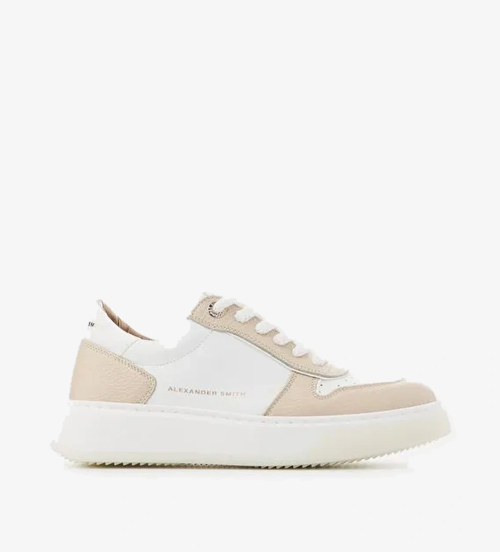 Alexander Smith Beyaz-Krem Kadın Deri Sneaker ASAZHWW1540NUW - Görsel 1