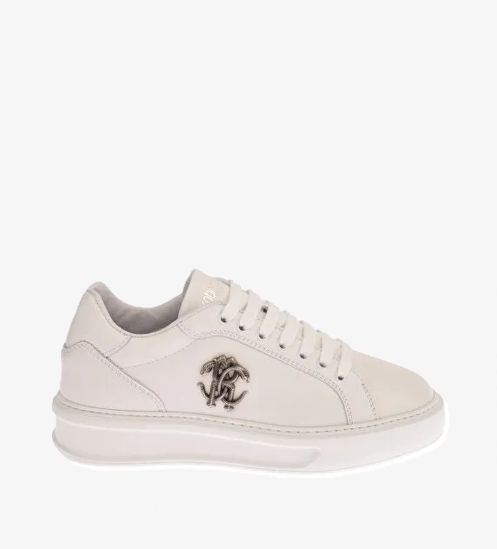 Roberto Cavalli Beyaz Kadın Deri Sneaker 22408 D - Görsel 1