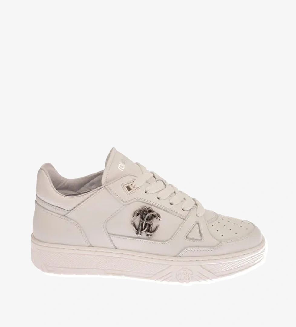 Roberto Cavalli Beyaz Kadın Deri Sneaker 22416 A - Görsel 1