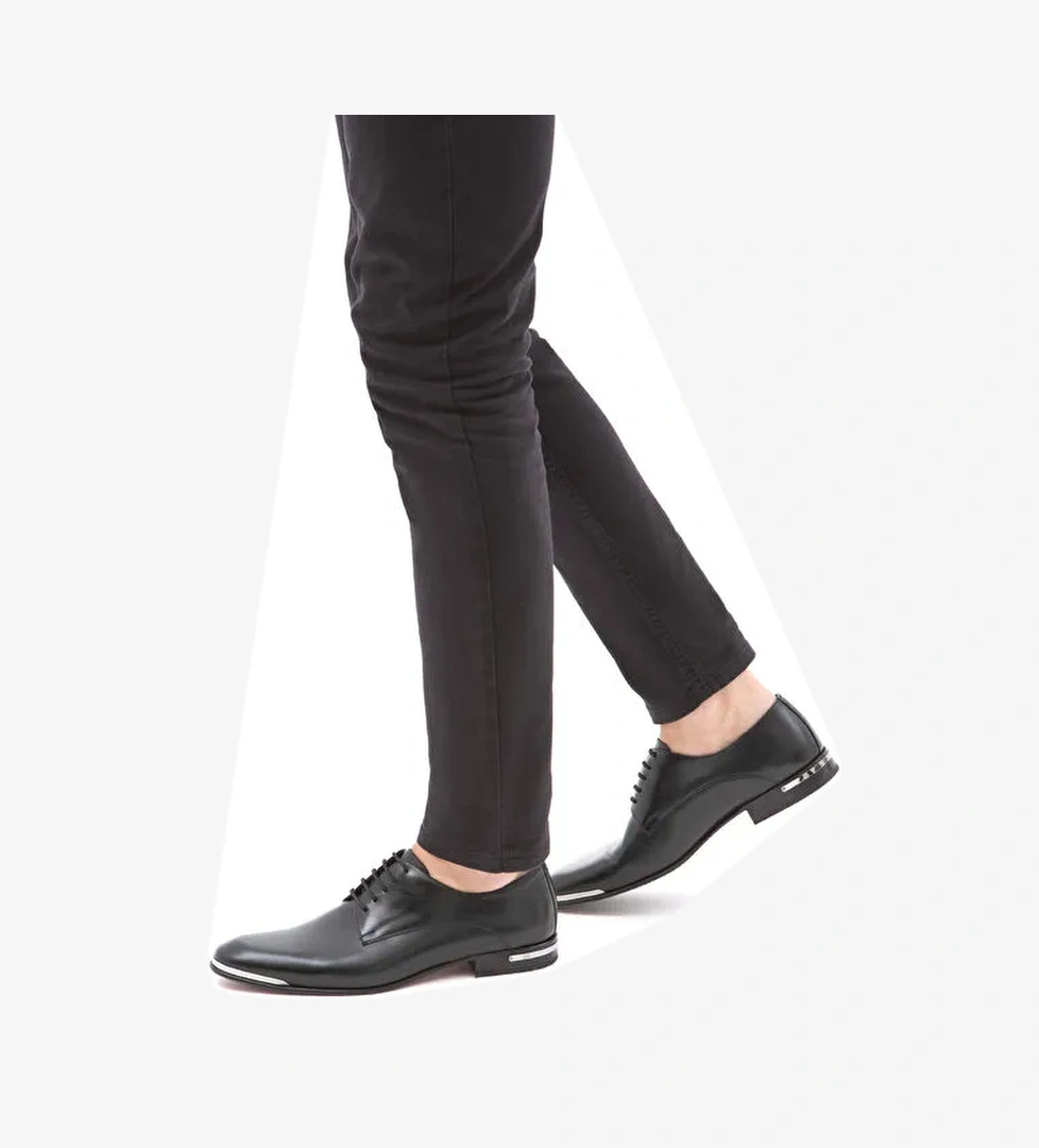 Tamer Tanca Erkek Hakiki Deri Siyah Analin Klasik Ayakkabı - Görsel 1