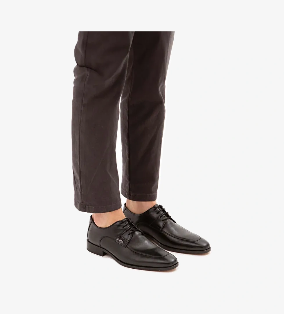 Tamer Tanca Erkek Hakiki Deri Siyah Klasik Ayakkabı - Görsel 1