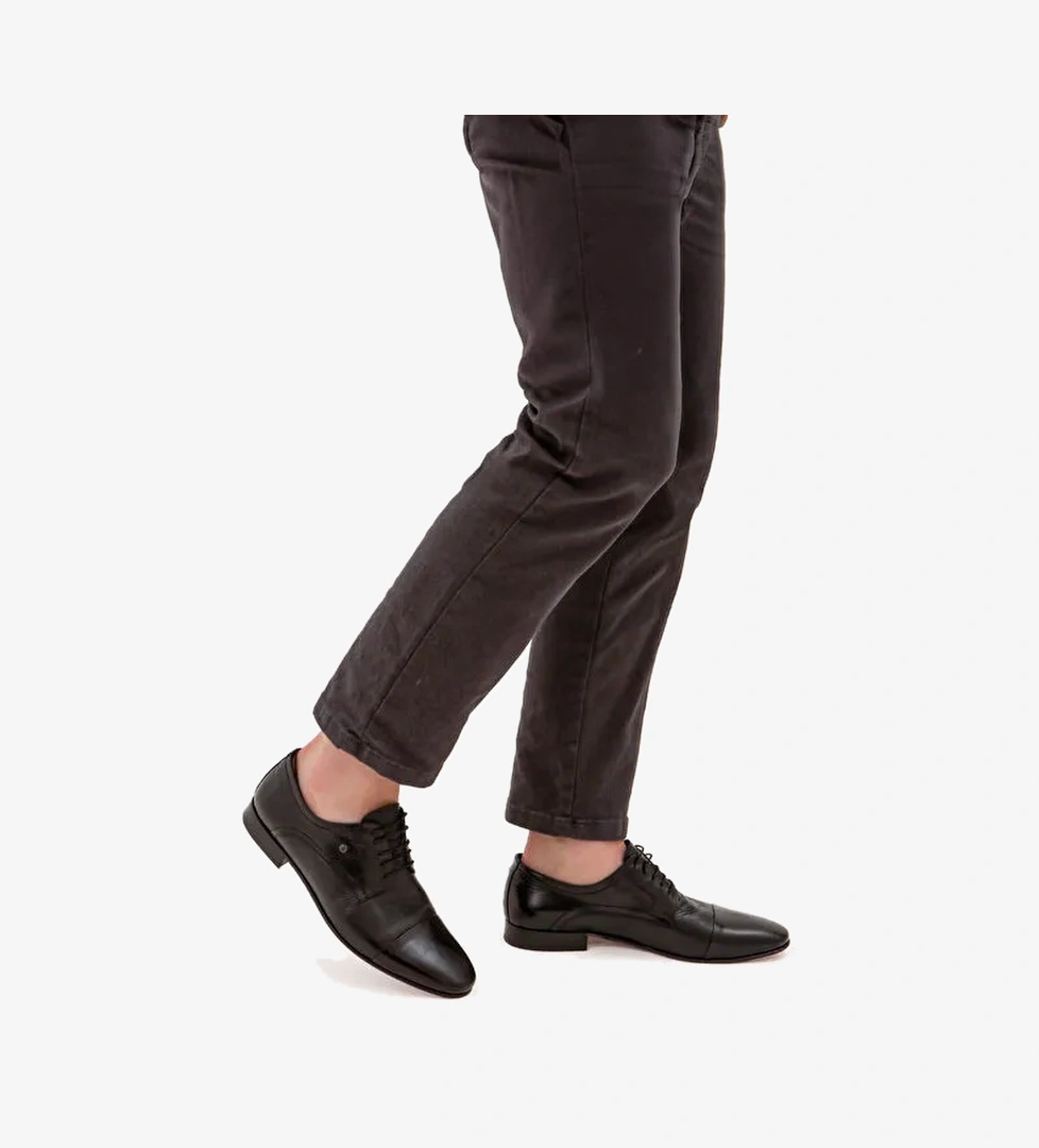 Tamer Tanca Siyah Erkek Deri Klasik Ayakkabı 221 20471K ERK AYK SK21-22 - Görsel 1