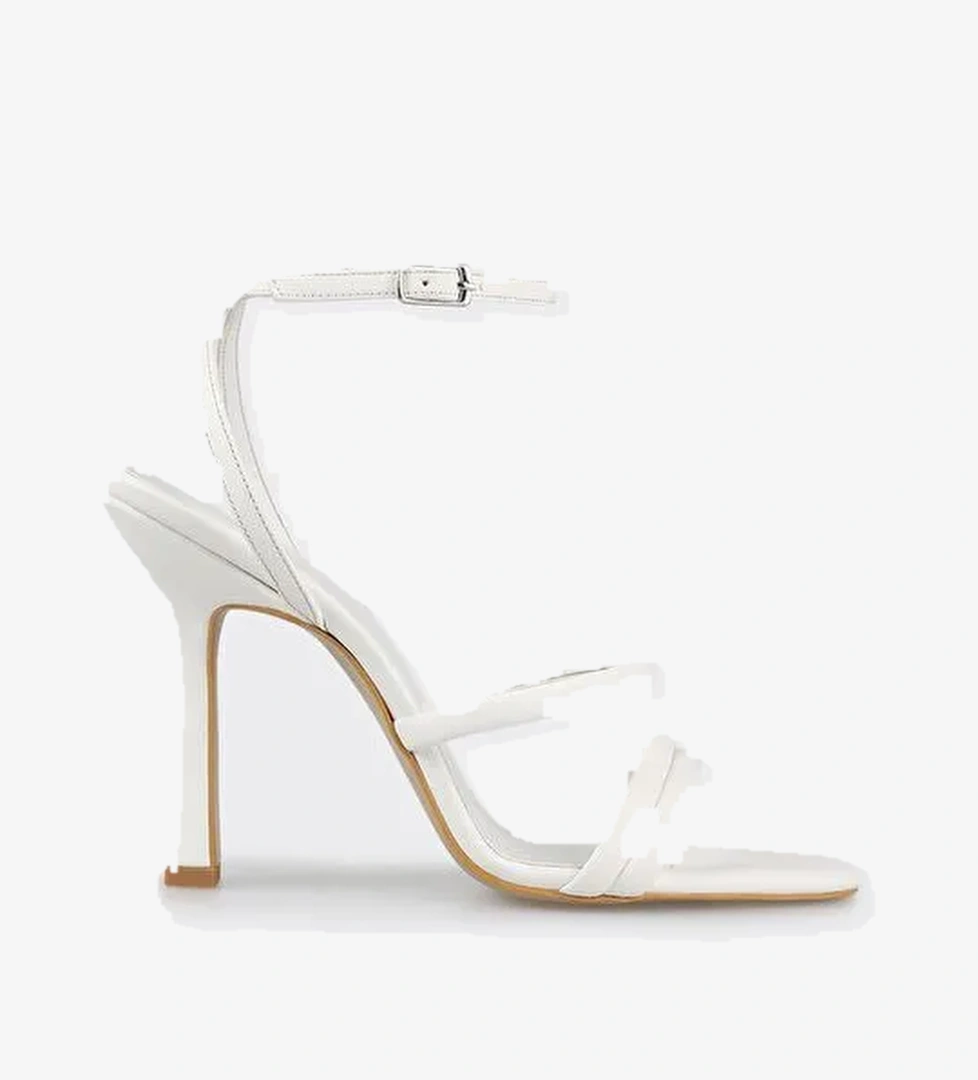 Beyaz Kadın Topuklu Sandalet - Görsel 1