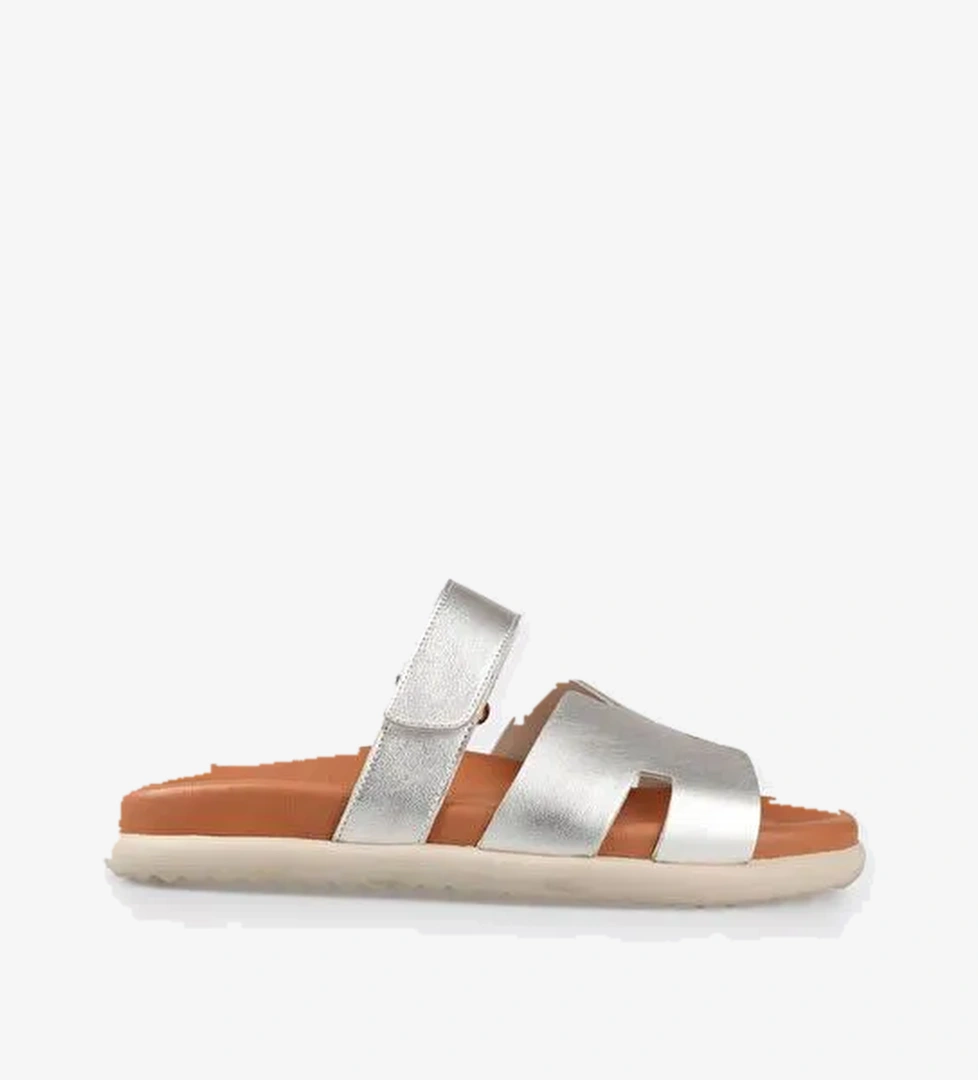 Elle Gümüş Kadın Deri Terlik GARNOVA-1 - Görsel 1