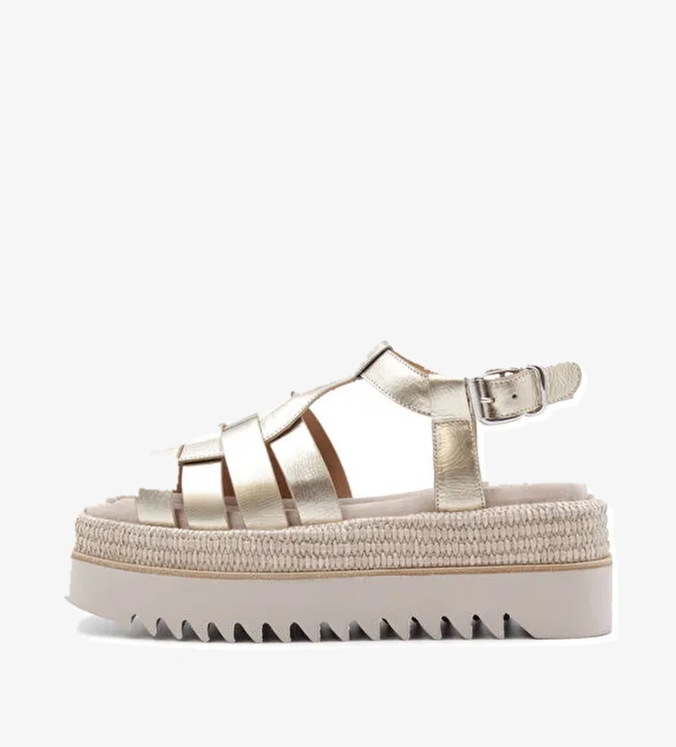 Laura Bellariva Laura Bellariva Platin Kadın Deri Sandalet 9544B model görseli