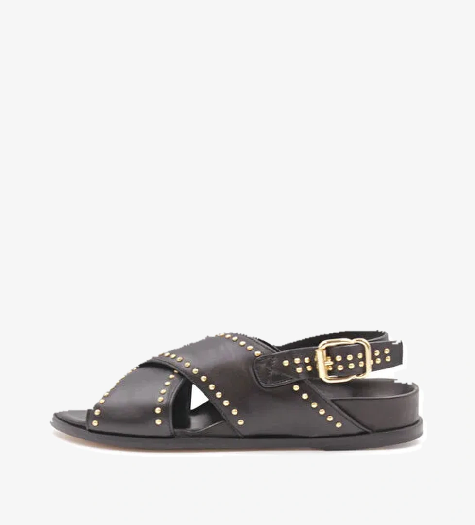 Laura Bellariva Siyah Kadın Deri Sandalet 9513A - Görsel 1