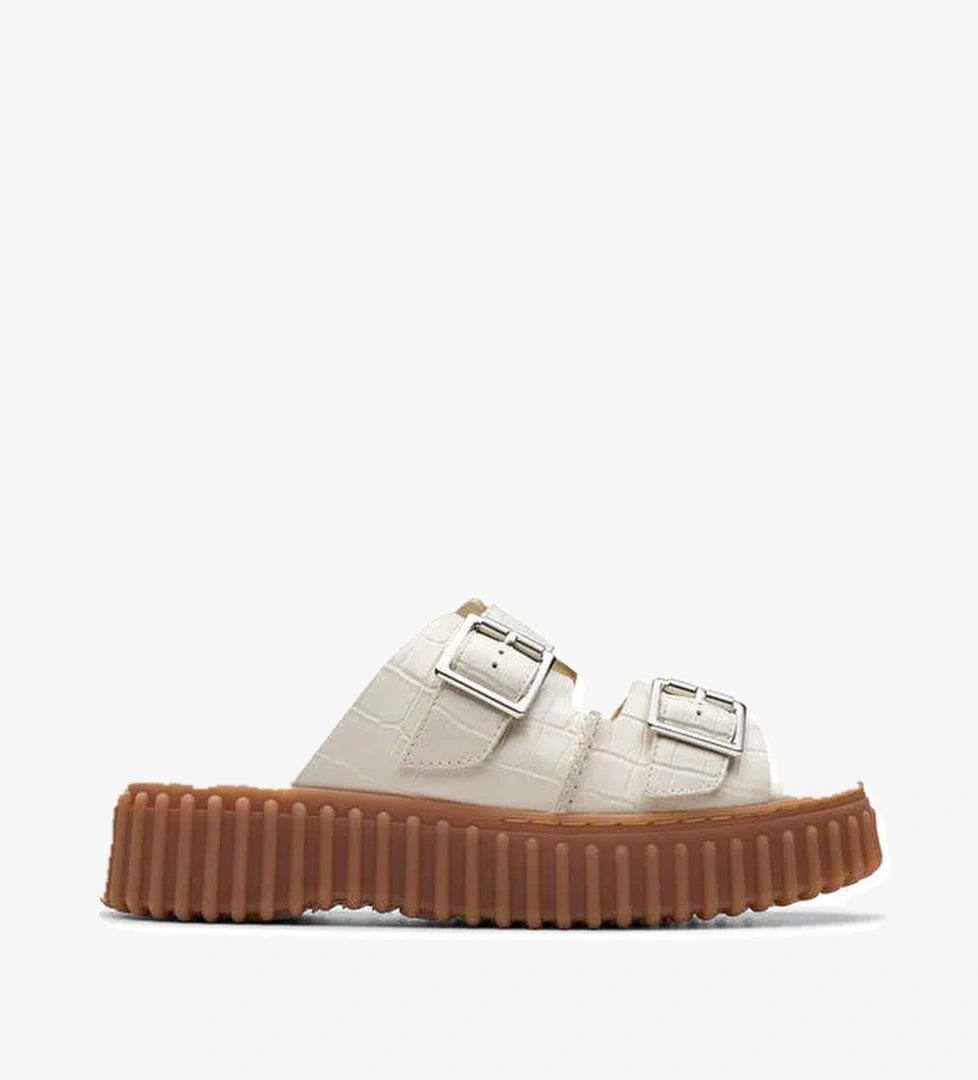 Clarks Krem Kadın Deri Terlik 26176430 - Görsel 1