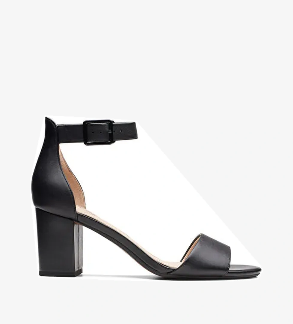 Clarks Siyah Kadın Deri Topuklu Sandalet 26140007 - Görsel 1