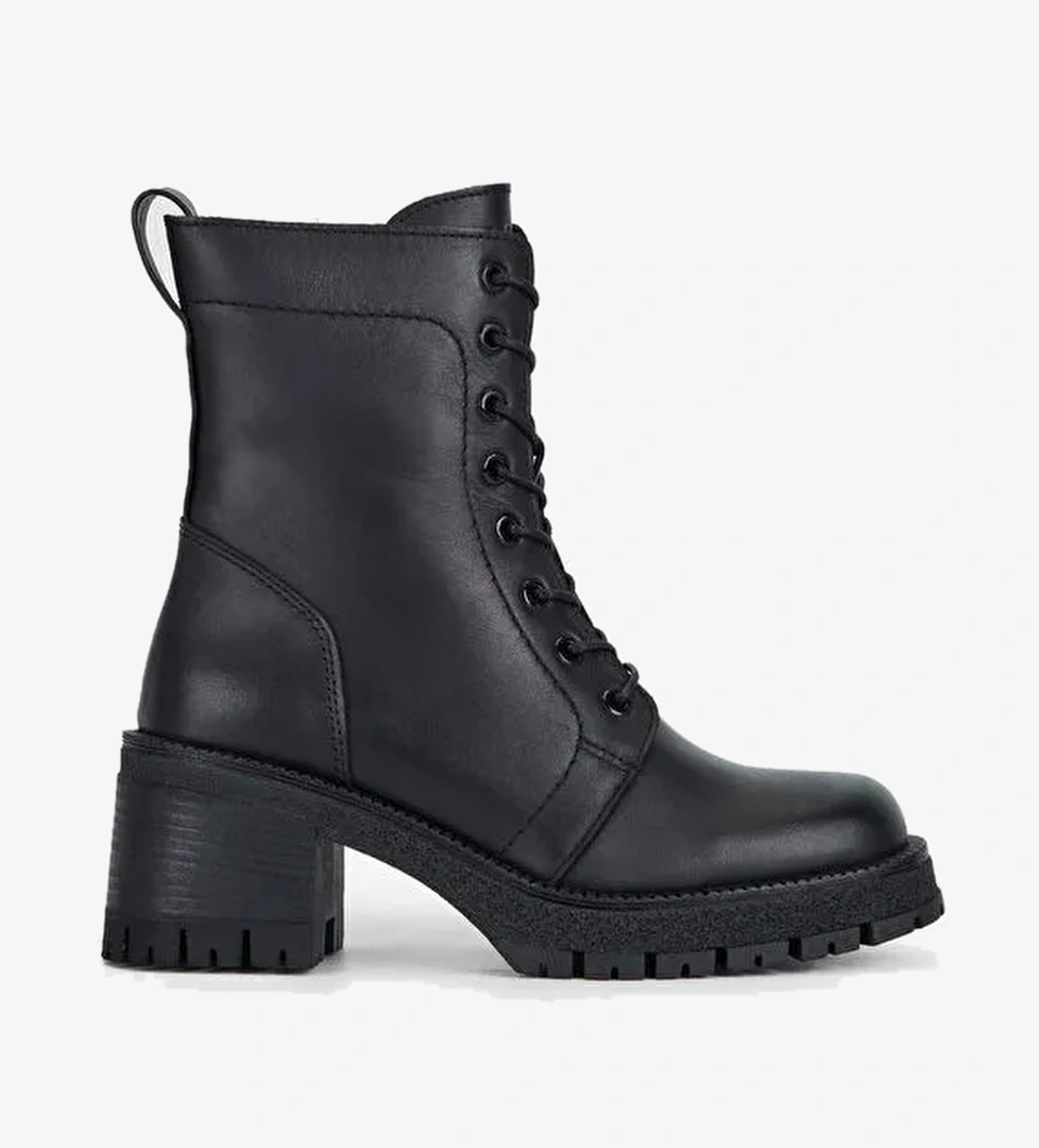 Tamer Tanca Kadın Hakiki Deri Siyah Deri Casual Bot - Görsel 1