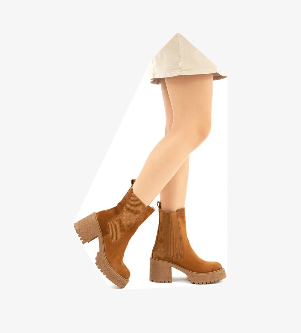 Tamer Tanca Kadın Hakiki Deri Kahverengi Casual Bot - Görsel 1