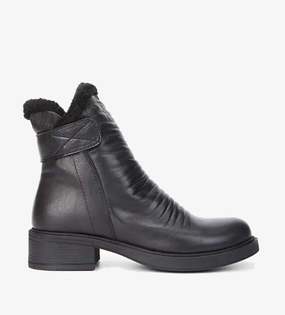 Tamer Tanca Kadın Hakiki Deri Siyah Deri Casual Bot - Görsel 1