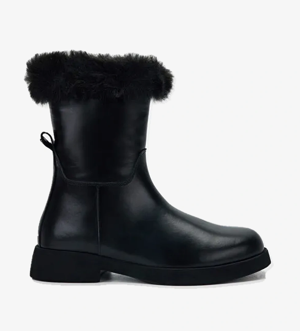 Tamer Tanca Kadın Hakiki Deri Siyah Deri Casual Bot - Görsel 1