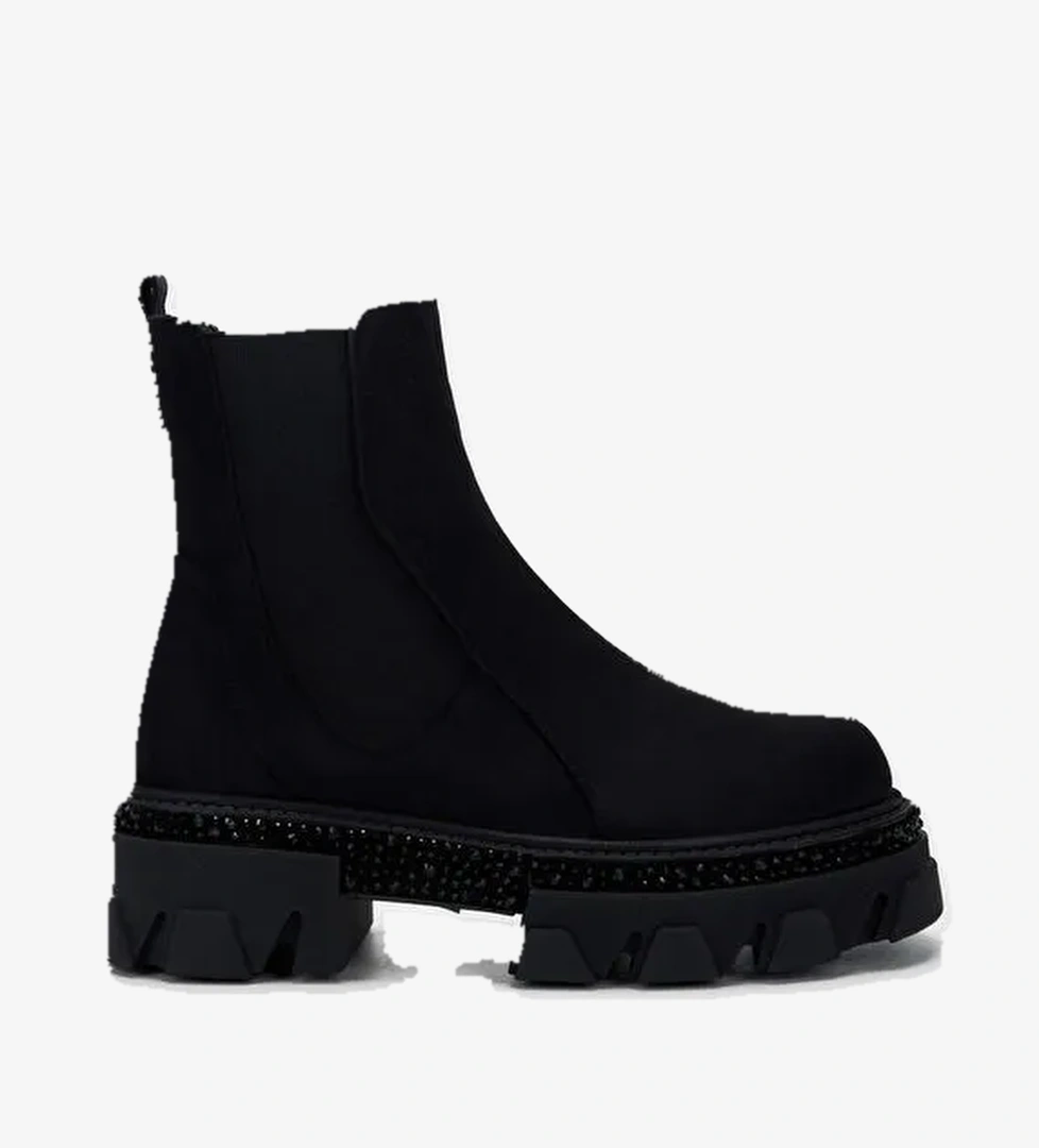 Tamer Tanca Kadın Hakiki Deri Siyah Nubuk Casual Bot - Görsel 1