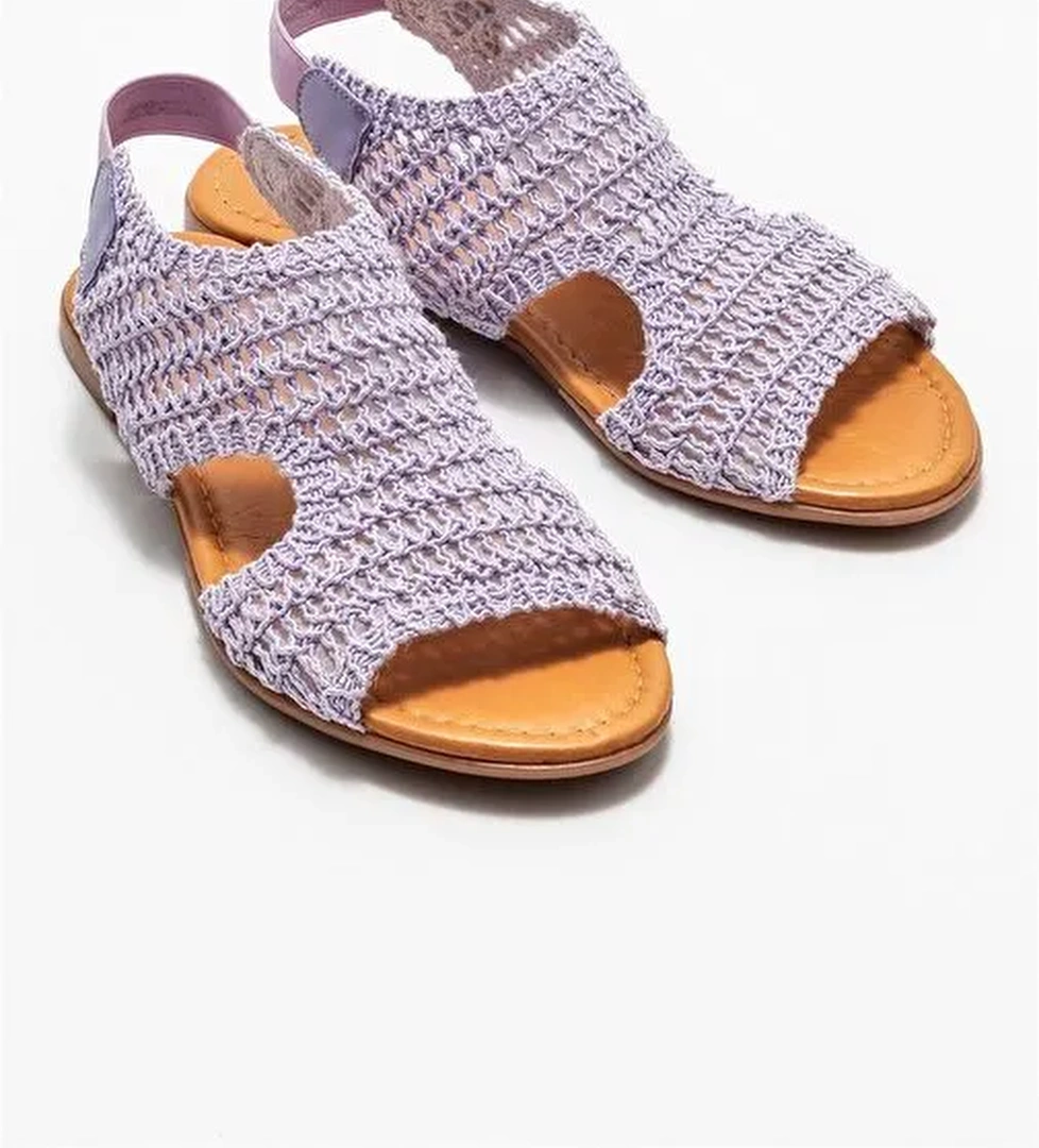 Mor Kadın Düz Sandalet - Görsel 1