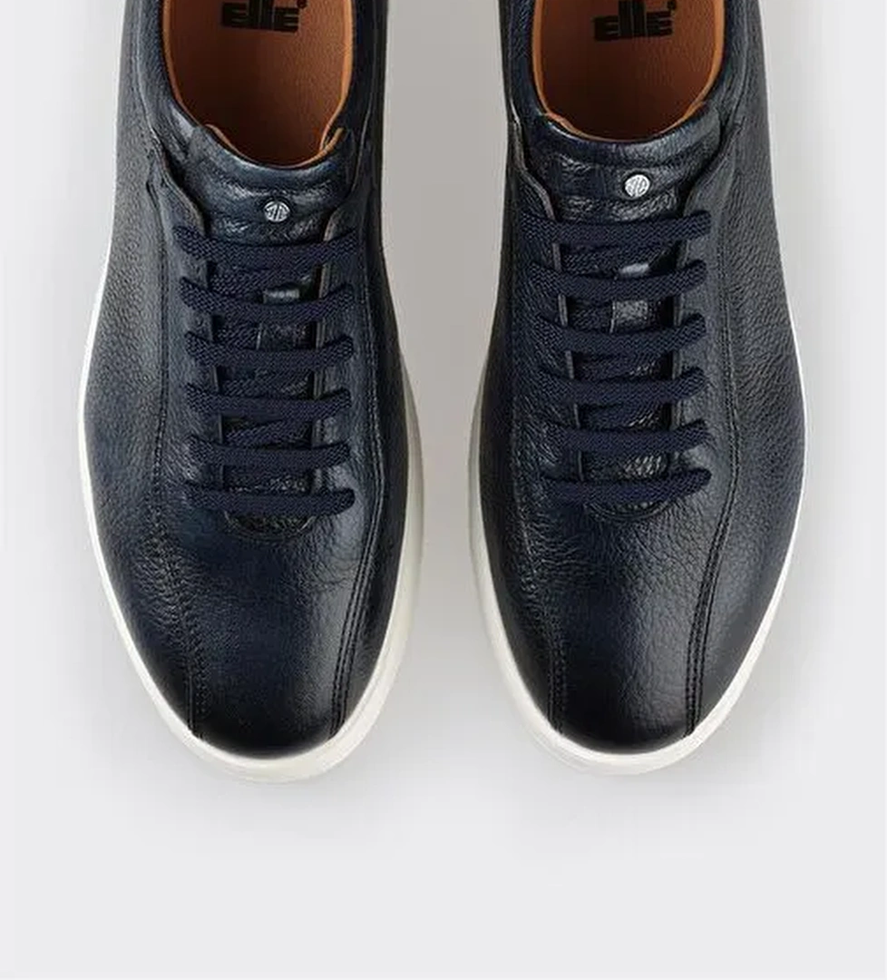 Lacivert Deri Erkek Günlük Ayakkabı - Görsel 1