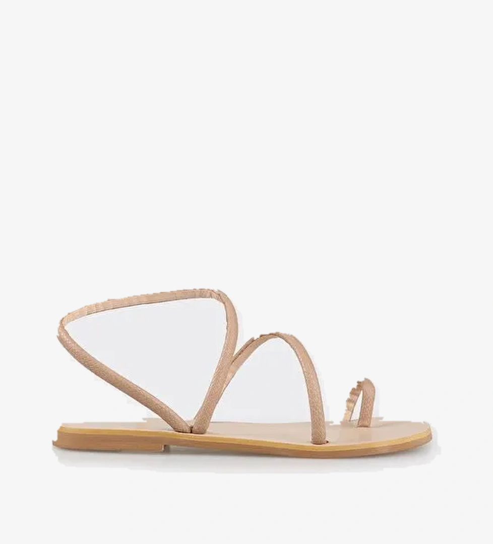 Naturel Kadın Parmak Arası Sandalet - Görsel 1