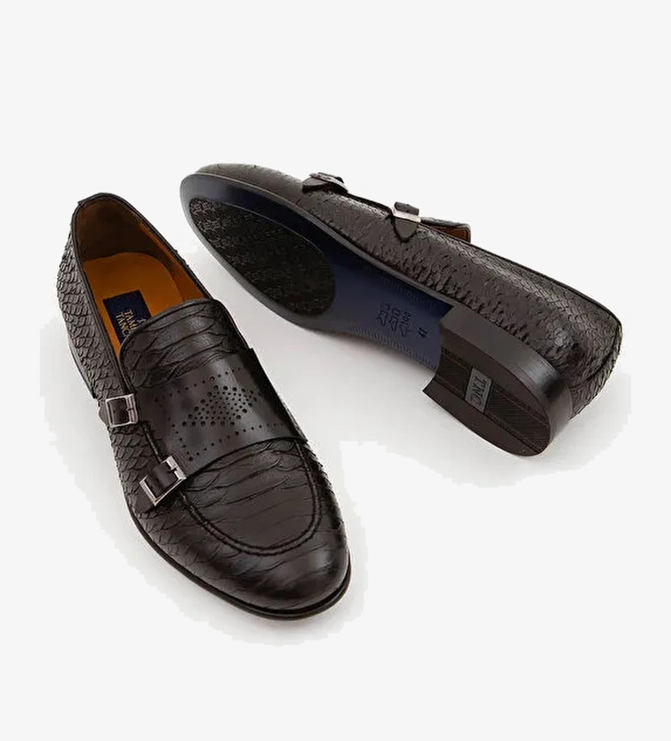 Tamer Tanca Erkek Hakiki Deri Siyah Makosen Ayakkabı - Görsel 1