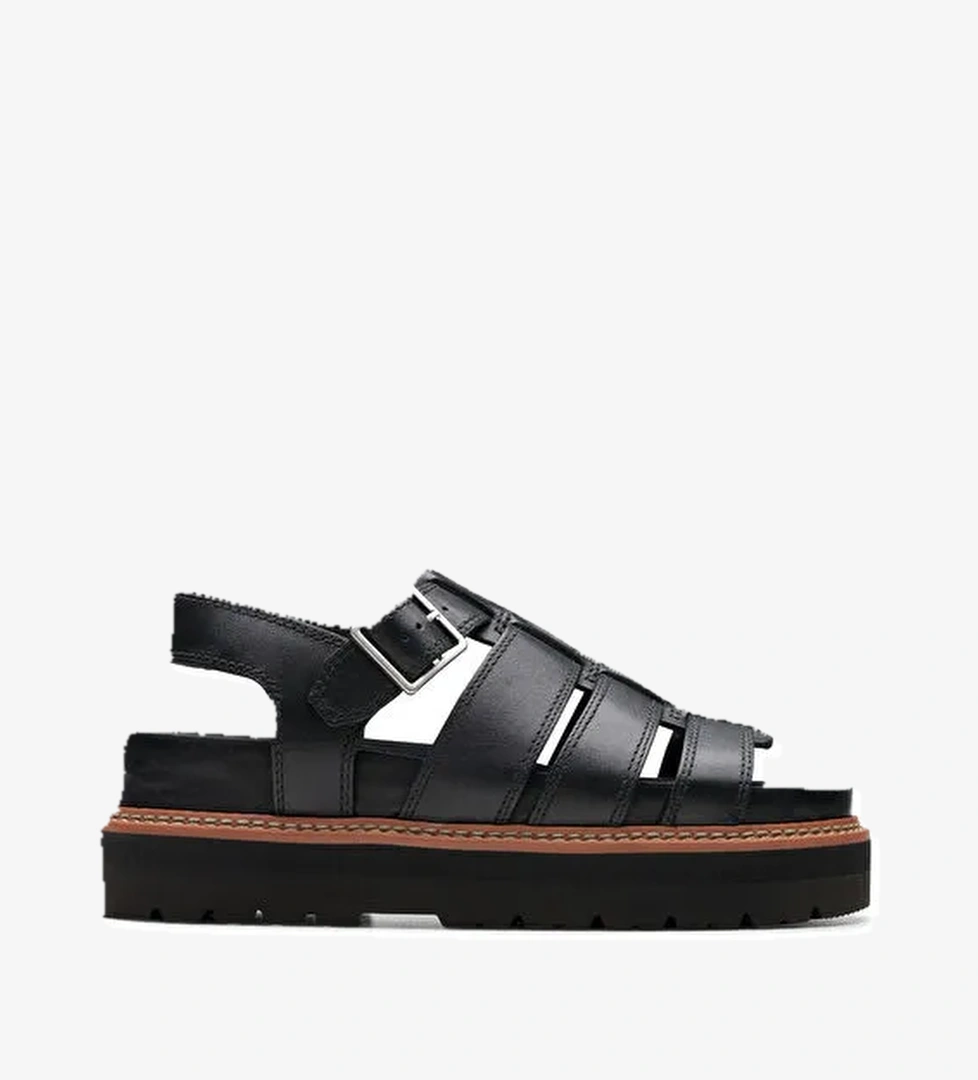 Clarks Siyah Kadın Deri Sandalet 26176317 - Görsel 1